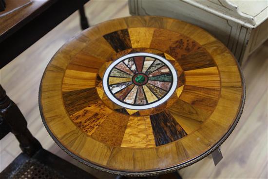 A 19th century circular specimen marble topped occasional table, W.1ft 7in.